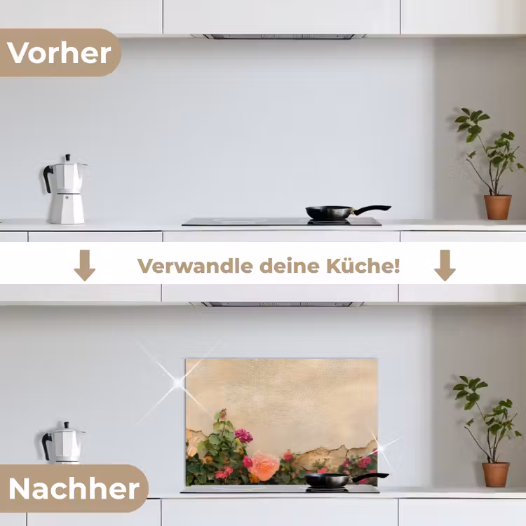 Spritzschutz Küche - Rosen - Wand - Vintage — 7