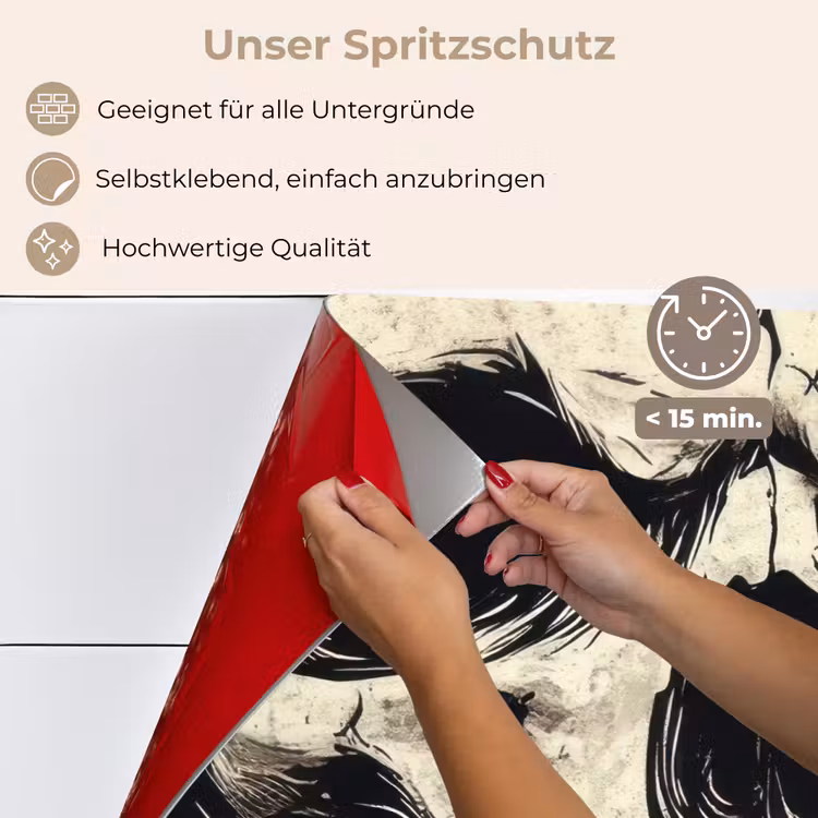 Spritzschutz Küche - Totenkopf - Ketten - Rot — 4