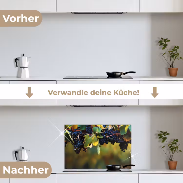 Spritzschutz Küche - Trauben - Wein - Natur - Grün — 7