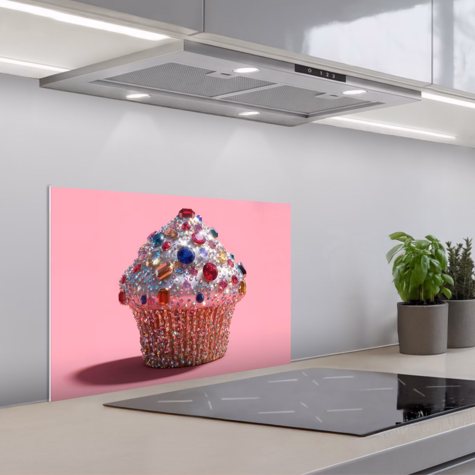 Spritzschutz Küche - Cupcake - Bunt - Edelsteine — 1