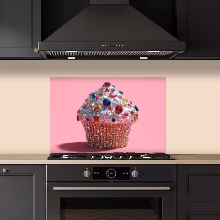 Spritzschutz Küche - Cupcake - Bunt - Edelsteine — 5