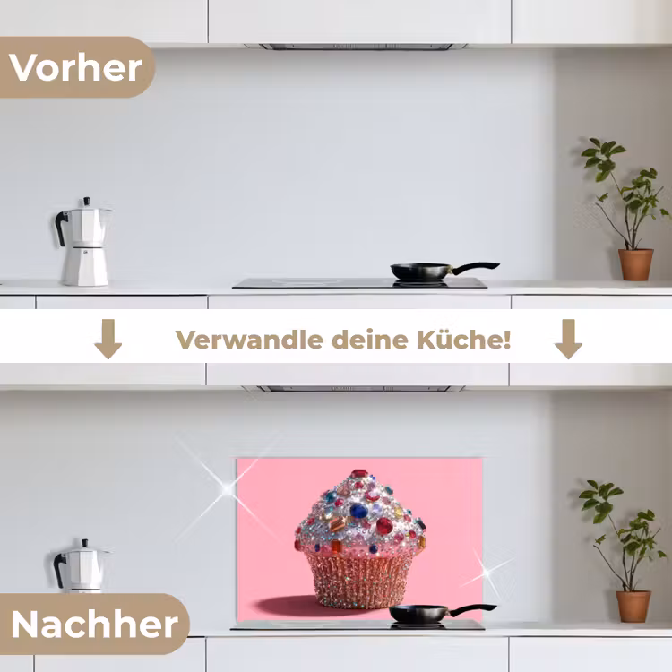 Spritzschutz Küche - Cupcake - Bunt - Edelsteine — 7