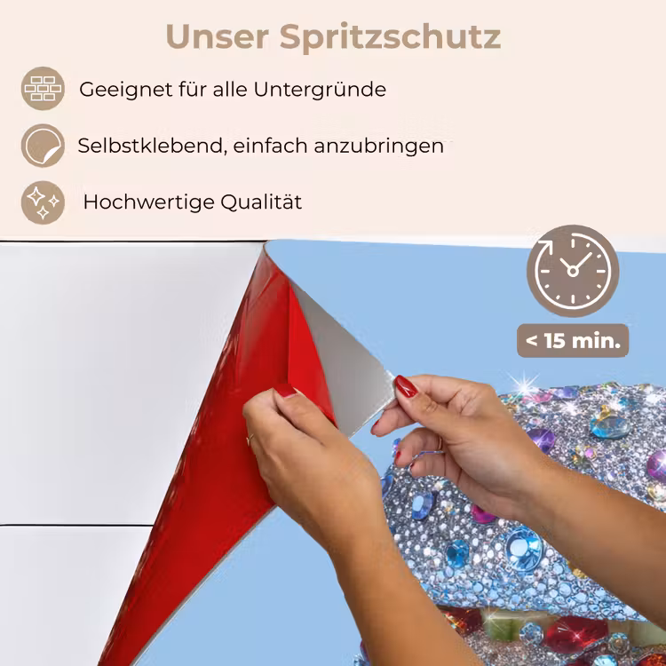 Spritzschutz Küche - Glitter - Hamburger - Blau — 4