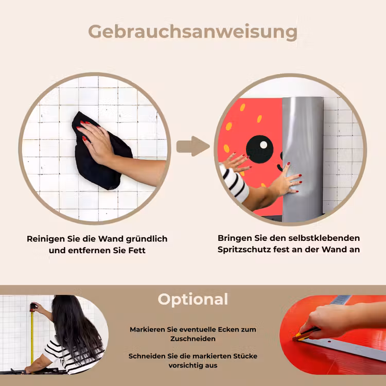 Spritzschutz Küche - Katze - Erdbeere - Cartoon — 6