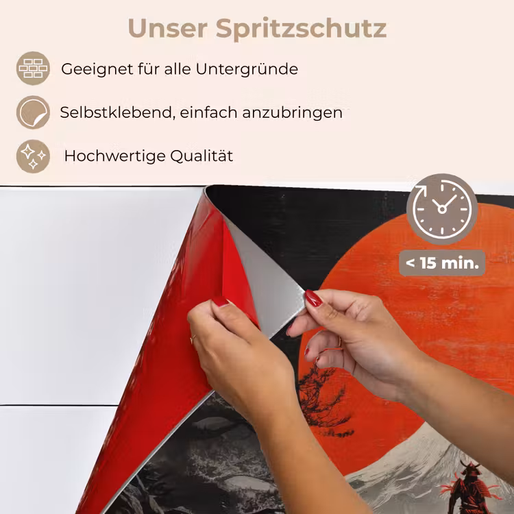 Spritzschutz Küche - Krieger - Rote Stufen - Sonne - Berg — 4