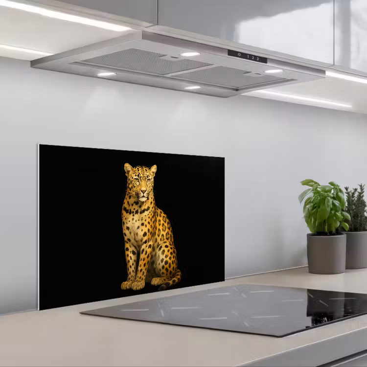 Spritzschutz Küche - Panther - Realistisch - Braun — 1