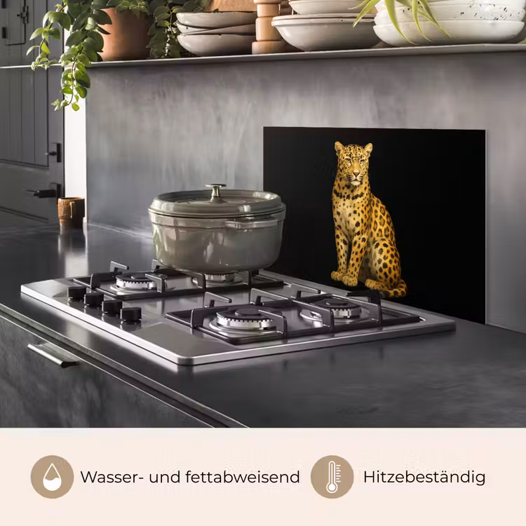 Spritzschutz Küche - Panther - Realistisch - Braun — 2