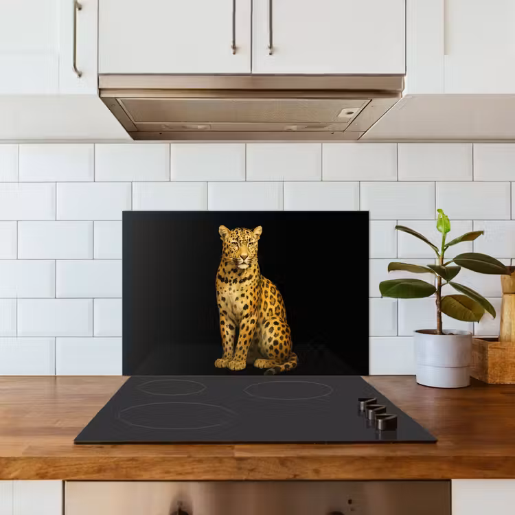 Spritzschutz Küche - Panther - Realistisch - Braun — 3