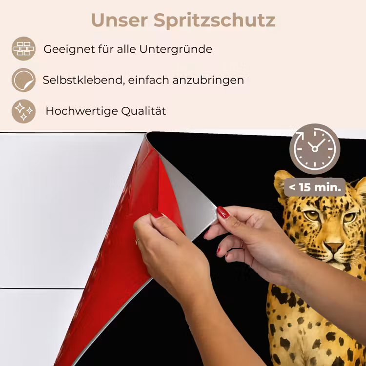 Spritzschutz Küche - Panther - Realistisch - Braun — 4