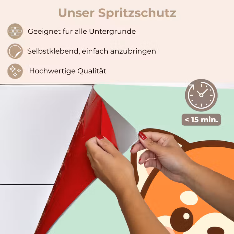 Spritzschutz Küche - Roter Panda - Grün - Cartoon — 4
