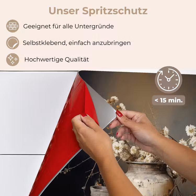 Spritzschutz Küche - Stilleben - Blumen - Blumenstrauß - Vase - Wein — 4