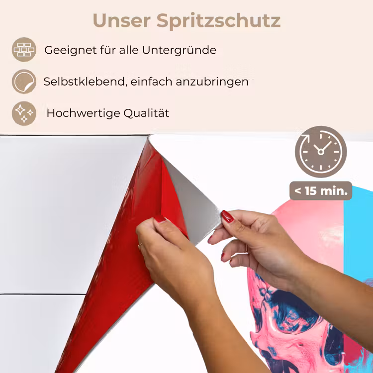 Spritzschutz Küche - Totenkopf - Grafik - Rosa - Geteilt — 4