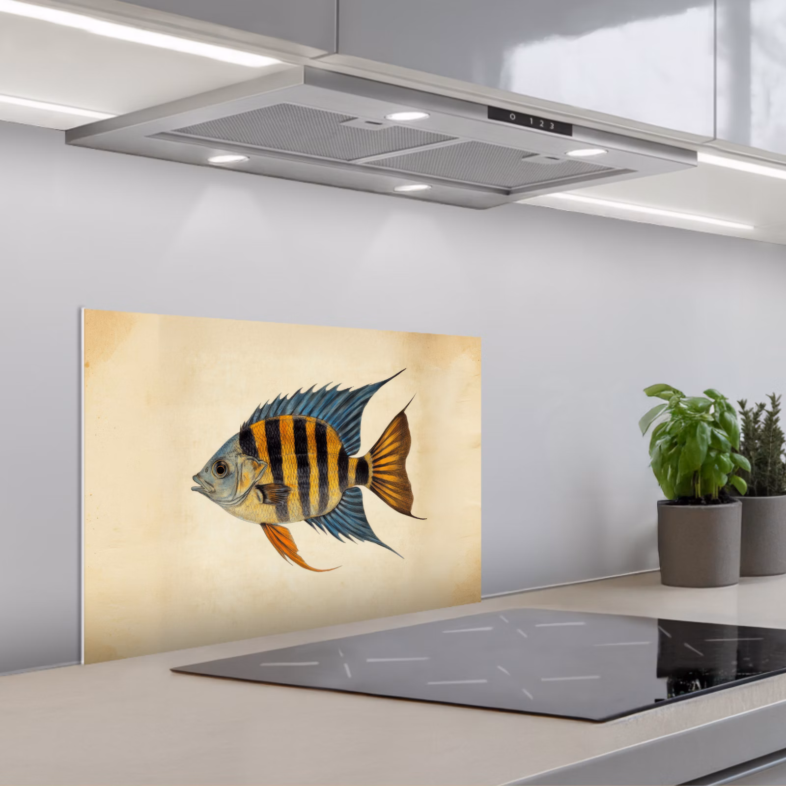 Spritzschutz Küche - Fische - Tropisch - Streifen - Flossen — 1