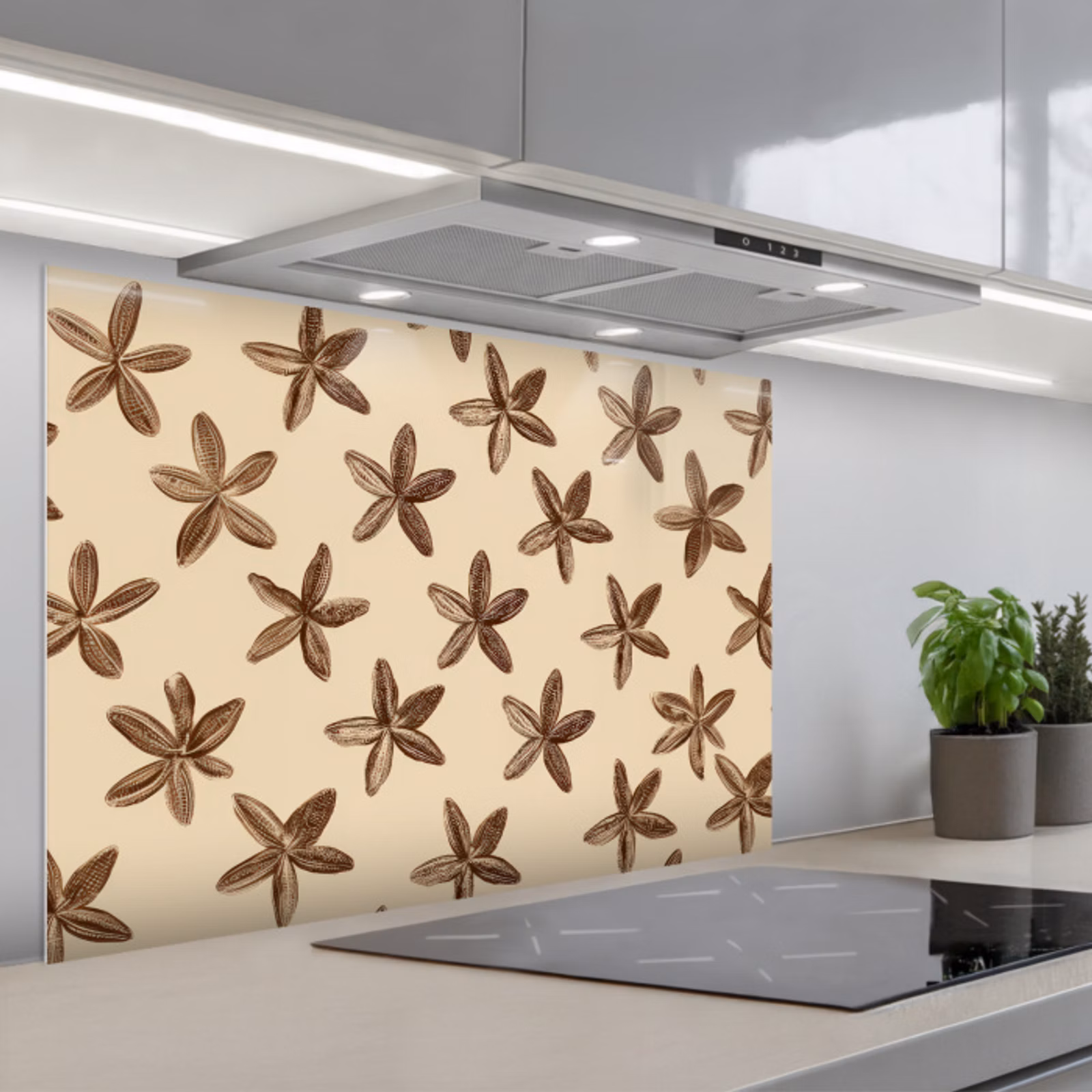 Spritzschutz Küche - Sterne - Braun - Natürlich — 1