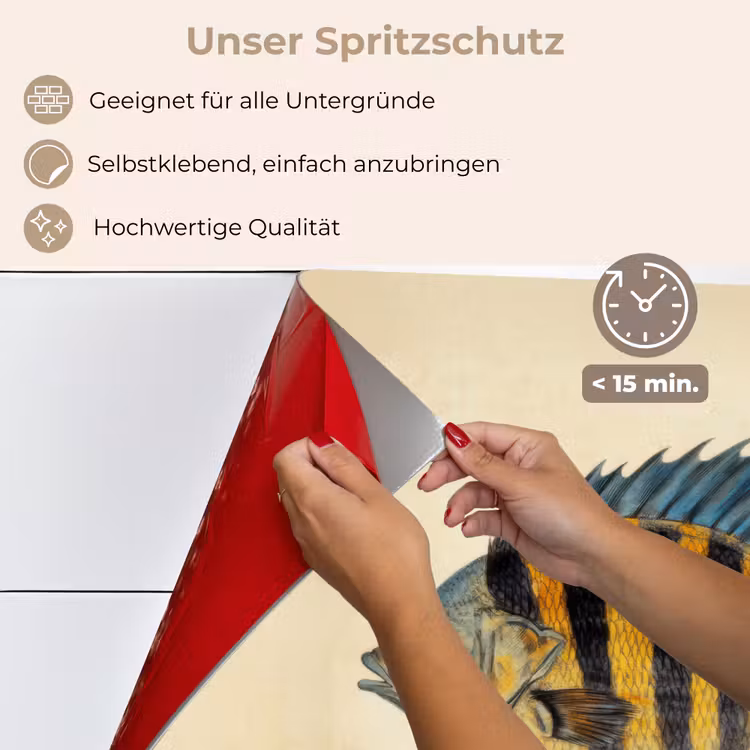 Spritzschutz Küche - Fische - Tropisch - Streifen - Flossen — 4