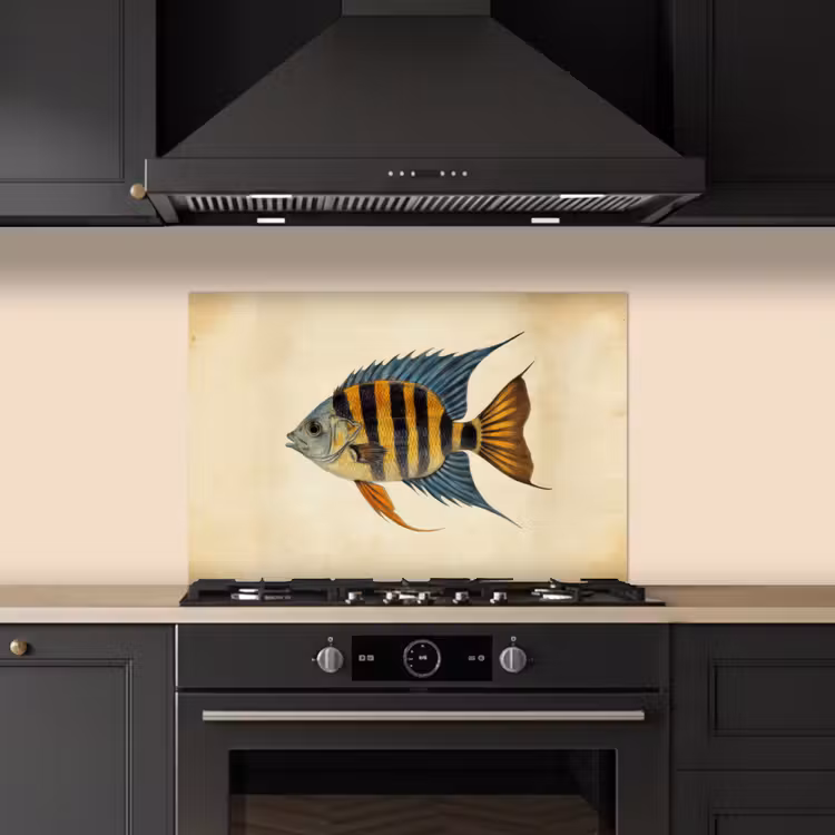 Spritzschutz Küche - Fische - Tropisch - Streifen - Flossen — 5