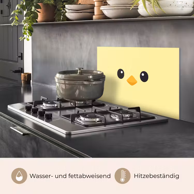 Spritzschutz Küche - Küken - Fröhlich - Gelb - Minimalistisch — 2