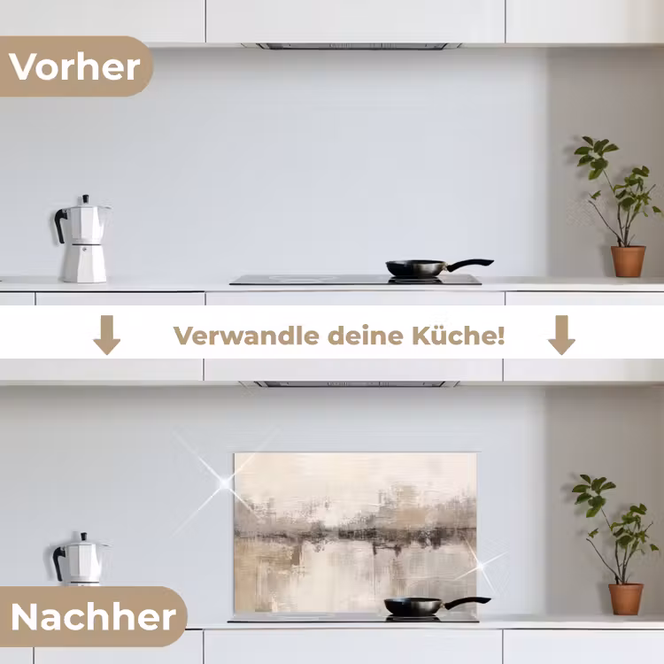 Spritzschutz Küche - Moderne Kunst - Abstrakt - Beige — 7
