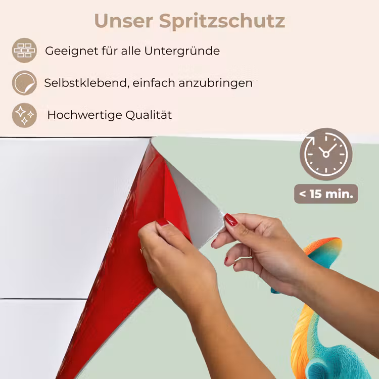 Spritzschutz Küche - Schwanz - Dino - Minimalistisch - Blau — 4