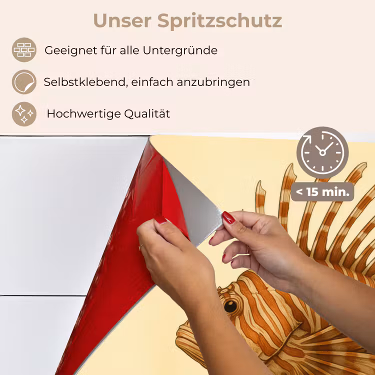 Spritzschutz Küche - Streifen - Fisch - Rund - Stacheln — 4