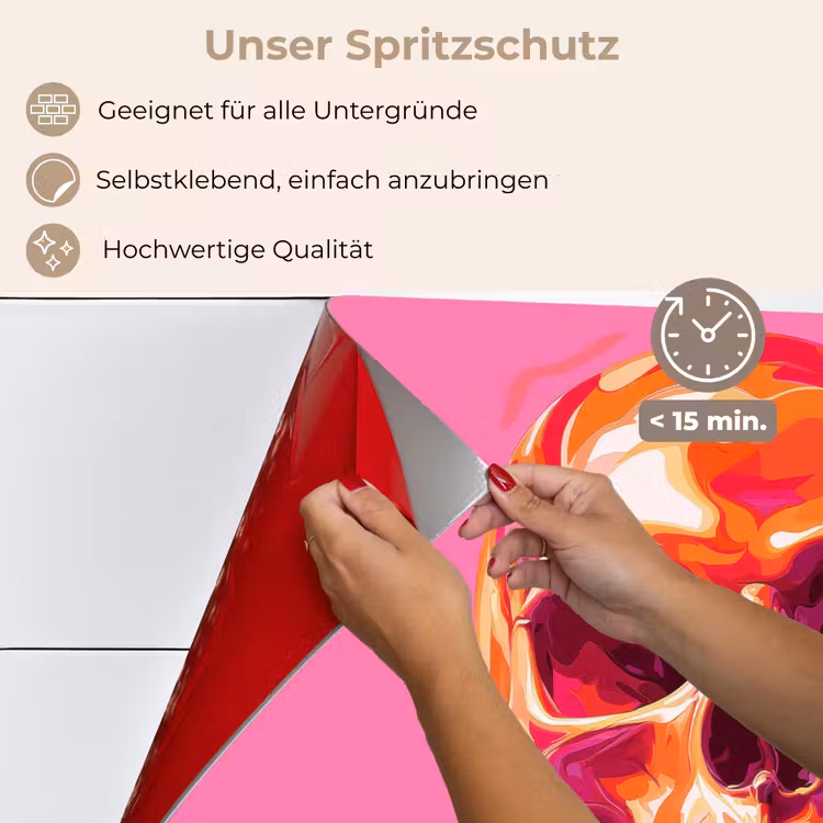 Spritzschutz Küche - Leuchtend rosa - Zähne - Schädel — 4
