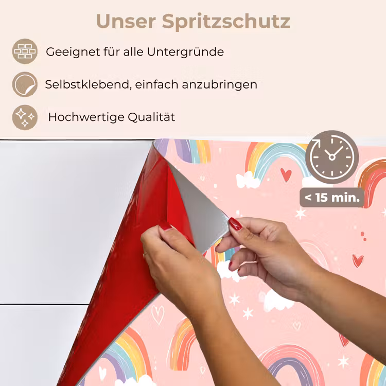 Spritzschutz Küche - Regenbogen - Muster - Pastell — 4