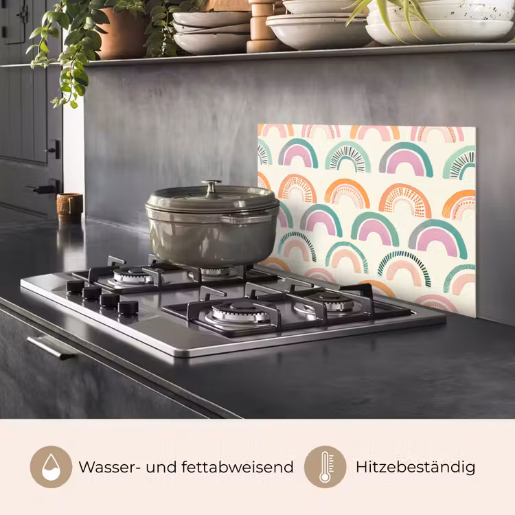 Spritzschutz Küche - Regenbogen - Pastell - Muster — 2