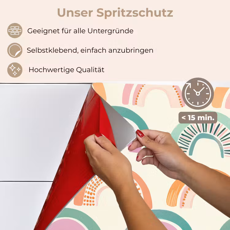 Spritzschutz Küche - Regenbogen - Pastell - Muster — 4