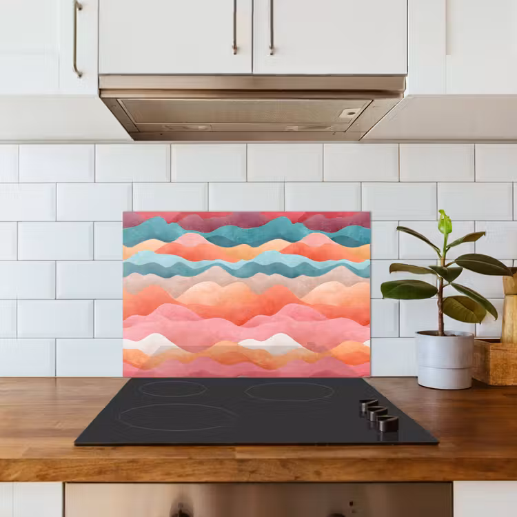 Spritzschutz Küche - Wellen - Bunt - Abstrakt — 3