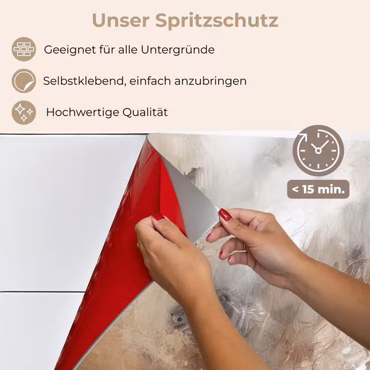 Spritzschutz Küche - Farbe - Abstrakt - Beige - Kunst — 4
