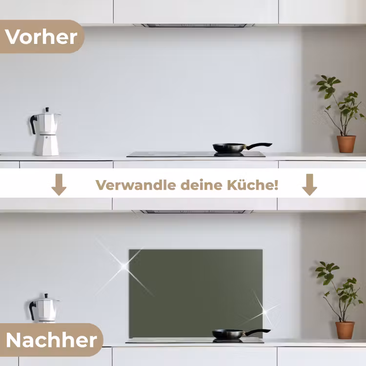 Spritzschutz Küche - Grün - Einfarbig - Olivgrün — 7