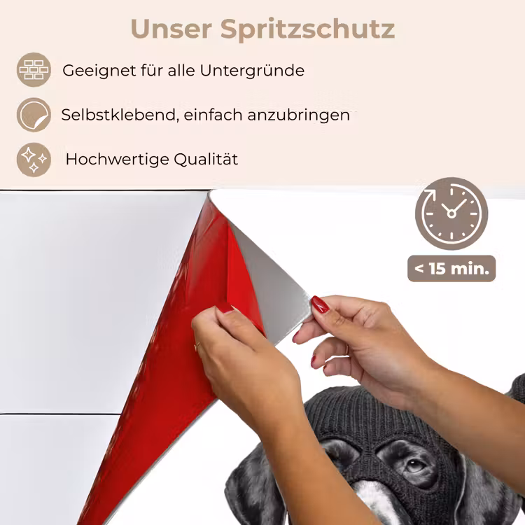 Spritzschutz Küche - Hunde - Balaclava - Schwarz - Weiß — 4