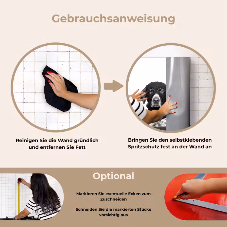 Spritzschutz Küche - Hunde - Balaclava - Schwarz - Weiß — 6