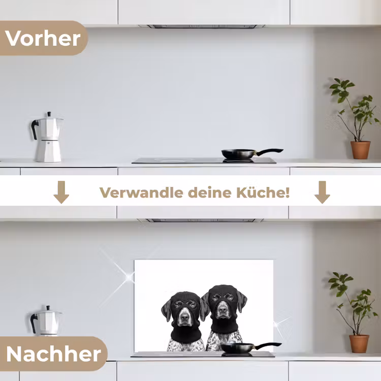 Spritzschutz Küche - Hunde - Balaclava - Schwarz - Weiß — 7