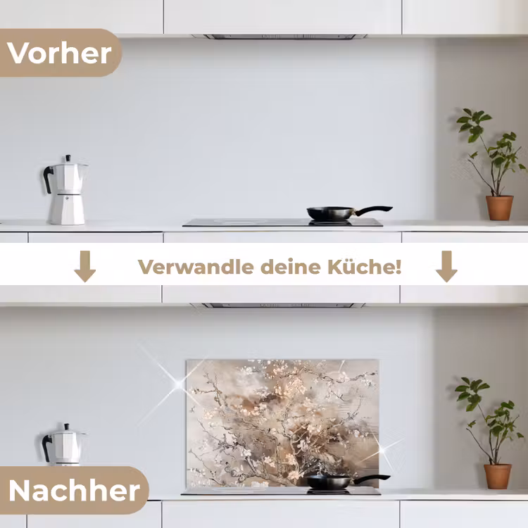 Spritzschutz Küche - Mandelblüte - Kunst - Van Gogh - Beige - Abstrakt — 7