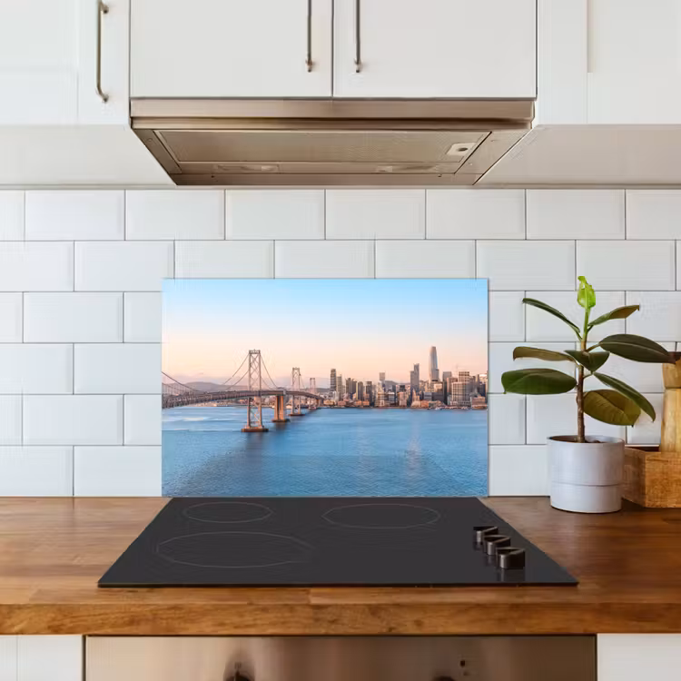 Spritzschutz Küche - Wasser - Brücke - Skyline - Modern — 3