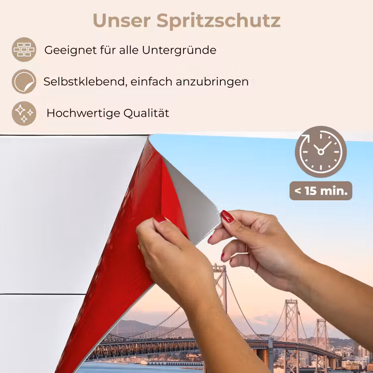 Spritzschutz Küche - Wasser - Brücke - Skyline - Modern — 4