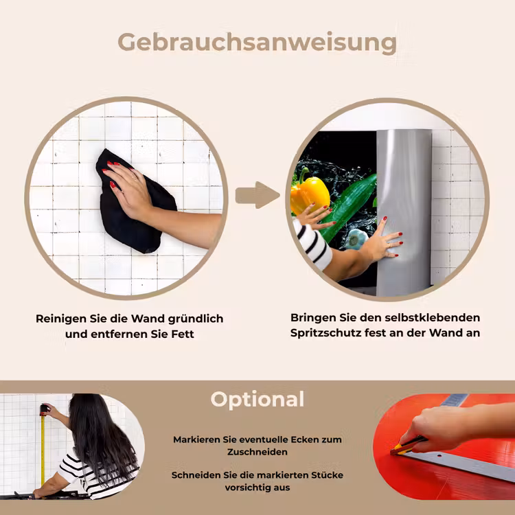 Spritzschutz Küche - Gemüse - Splash - Schwarz — 6