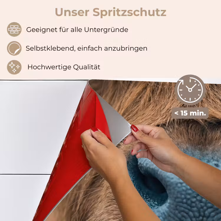 Spritzschutz Küche - Schottischer Hochländer - Nase - Braun — 4