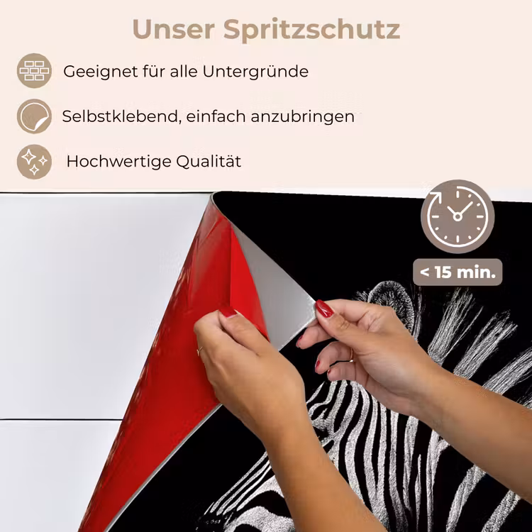 Spritzschutz Küche - Zebra - Tier - Schwarz — 4