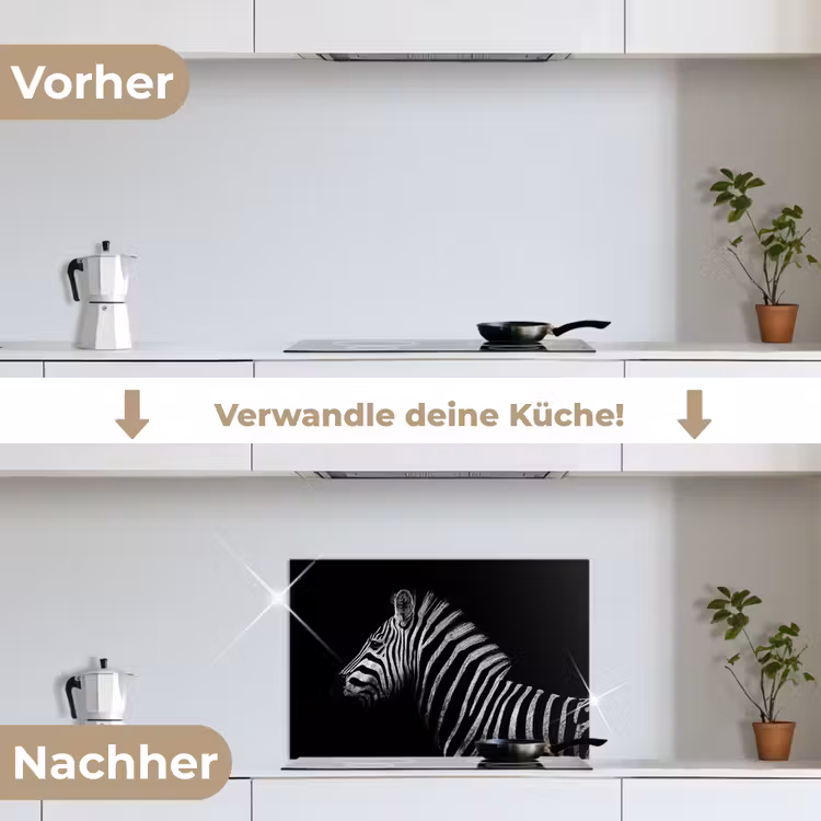 Spritzschutz Küche - Zebra - Tier - Schwarz — 7