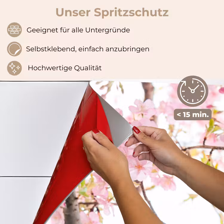 Spritzschutz Küche - Kirschblüte - Rosa - Blumen - Sakura - Natur — 4