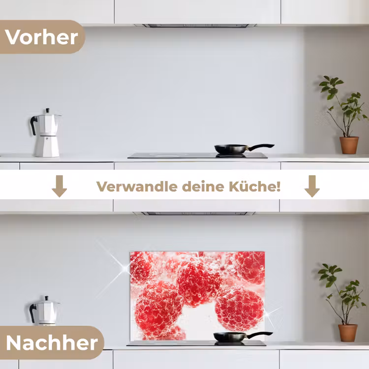 Spritzschutz Küche - Obst - Wasser - Blasen - Rot — 7