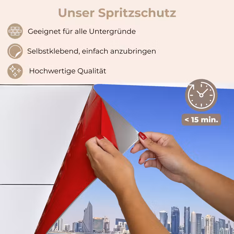 Spritzschutz Küche - Skyline - Blau - Meer - Gebäude - Stadt — 4