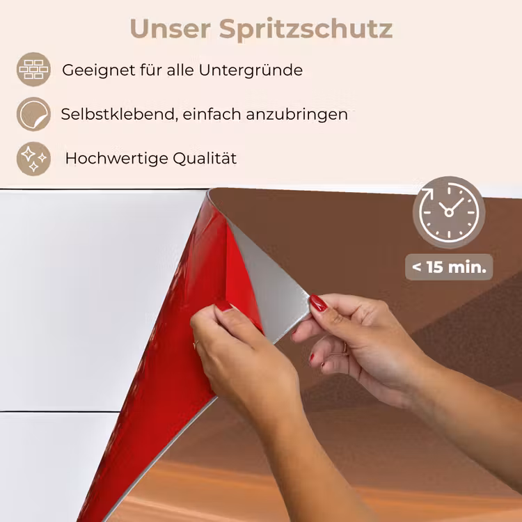 Spritzschutz Küche - Wellen - Abstrakt - Braun — 4
