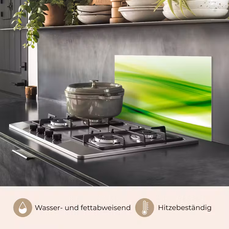 Spritzschutz Küche - Wellen - Abstrakt - Grün — 2