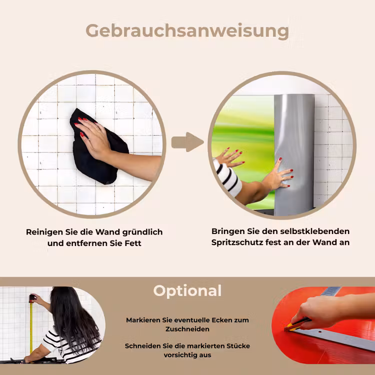 Spritzschutz Küche - Wellen - Abstrakt - Grün — 6