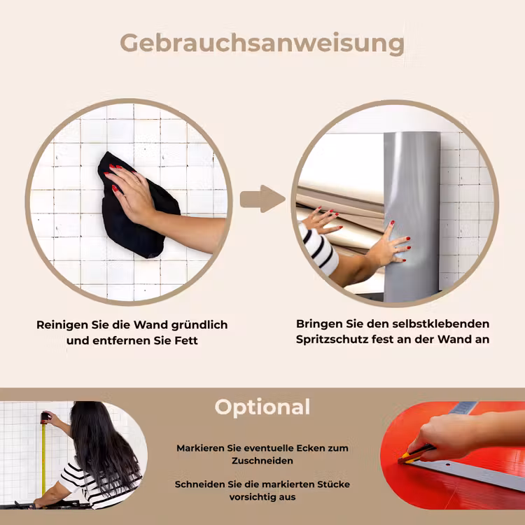 Spritzschutz Küche - Wellen - Abstrakt - Taupe — 6