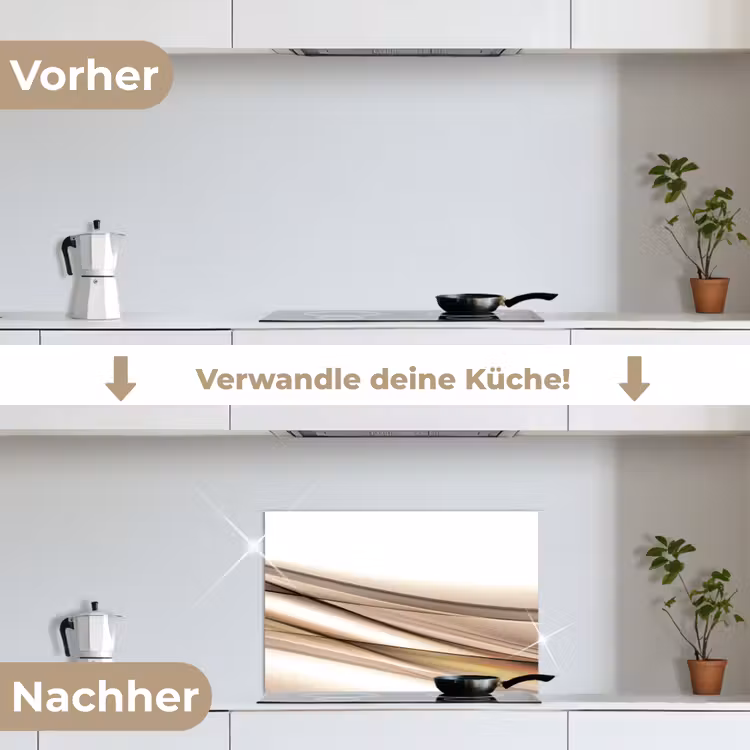Spritzschutz Küche - Wellen - Abstrakt - Taupe — 7