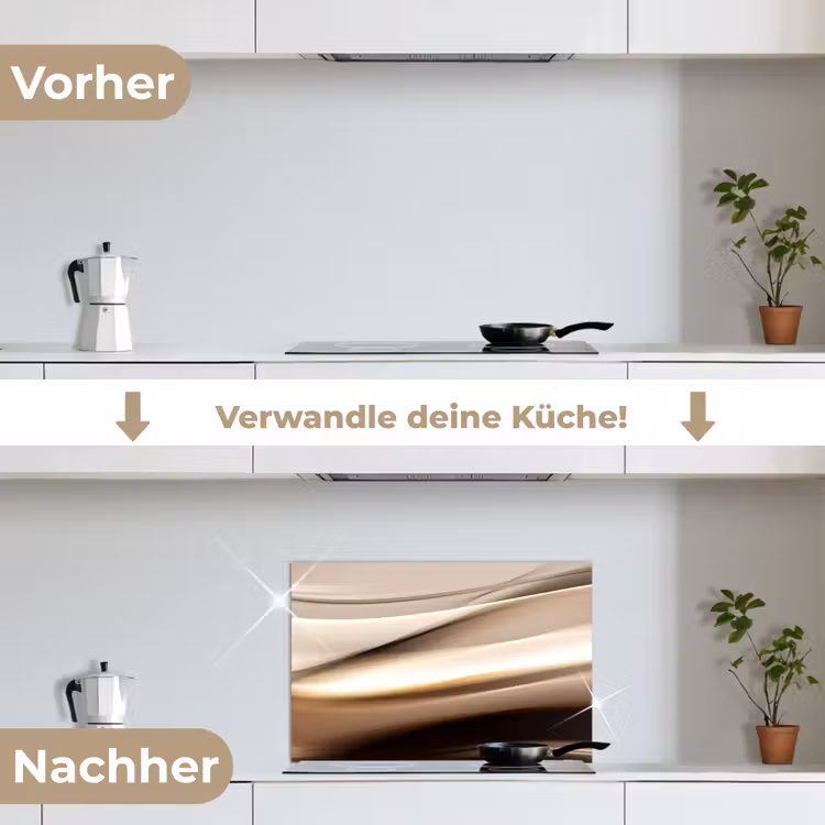 Spritzschutz Küche - Wellen - Abstrakt - Warmes Beige — 7